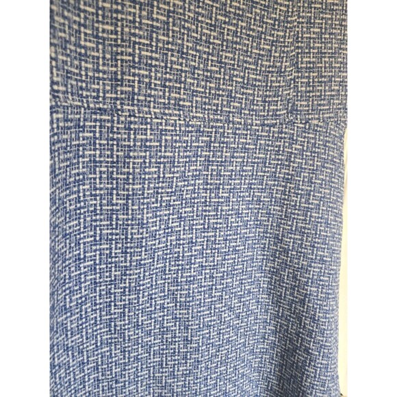 9 & CO Midi Dress Size 6 Blue White Tweed Fit And Flare A Line Cap Sleeve Spring - Picture 6 of 13